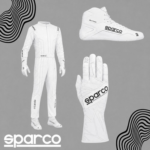 Pro white kart racing suit - kart,